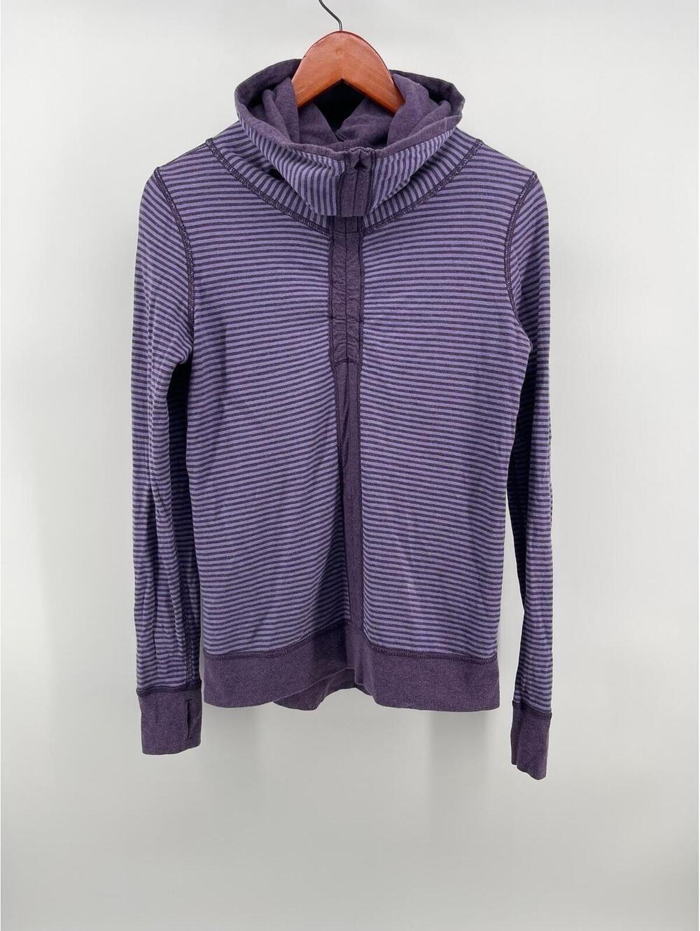 Lululemon Y2K In A Cinch Reversible Pullover Purple Striped Long Sleeve Womens - Picture 9 of 9
